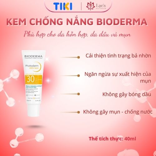 Chống nắng dành cho da mụn Bioderma Photoderm Akn Mat SPF30 - 40ml