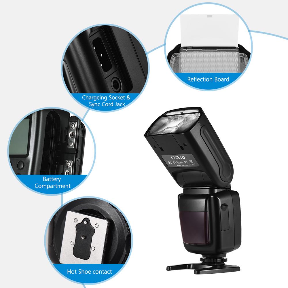 Universal Wireless Camera Flash Light Speedlite GN33 LCD Display for DSLR Cameras