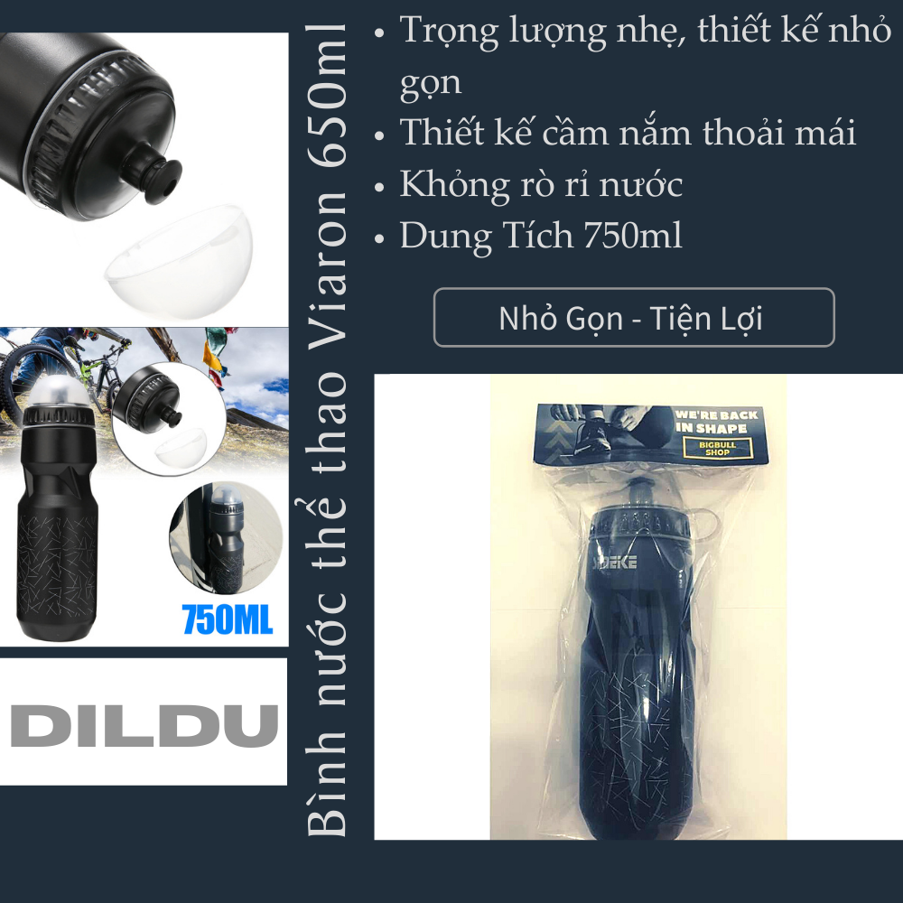 Bộ Bình Nước Thể Thao Bigbull Simeke 750ml Bằng Nhựa Không Mùi Có Giá Đỡ Bình Nước Xe Đạp Tiện Dụng