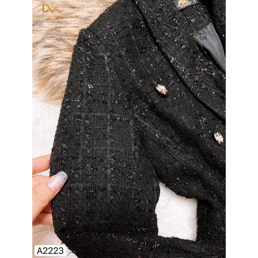 Áo dạ nhũ cổ vest A2223 - DOLCE VIVA COLLECTION