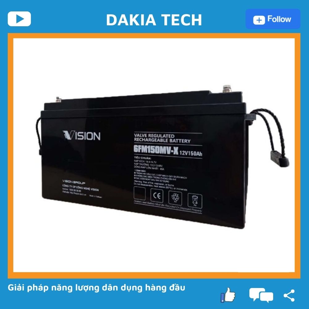 Ắc quy Vision 6FM150MV-X 12V 150Ah