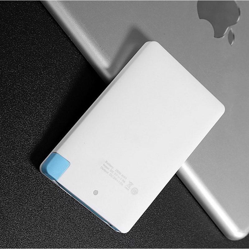 Thẻ quà tặng khuyến mại cung cấp năng lượng di động 4000 mAh đi kèm với dây sạc báu vật 2500 mAh tùy chỉnh mẫu