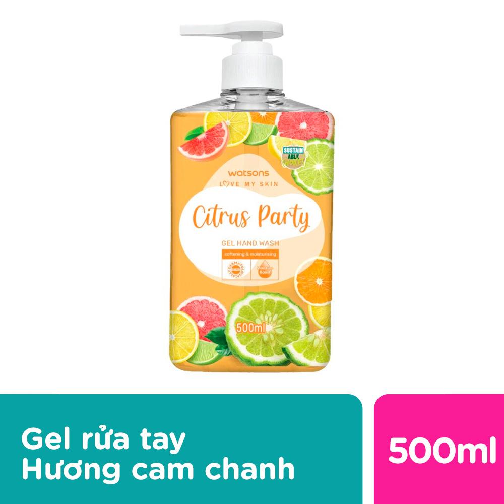 Gel Rửa Tay Watsons Love My Skin Citrus Party Gel Hand Wash 500ml