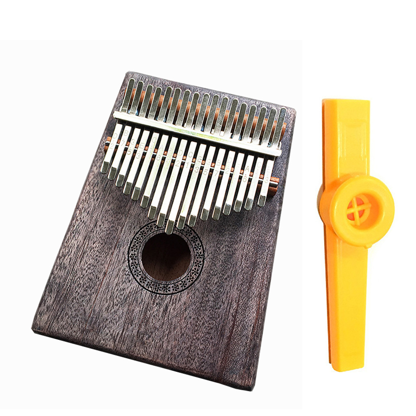 Đàn Kalimba 17 Phím Gỗ Màu Trà Tặng Kèm Kèn Kazoo