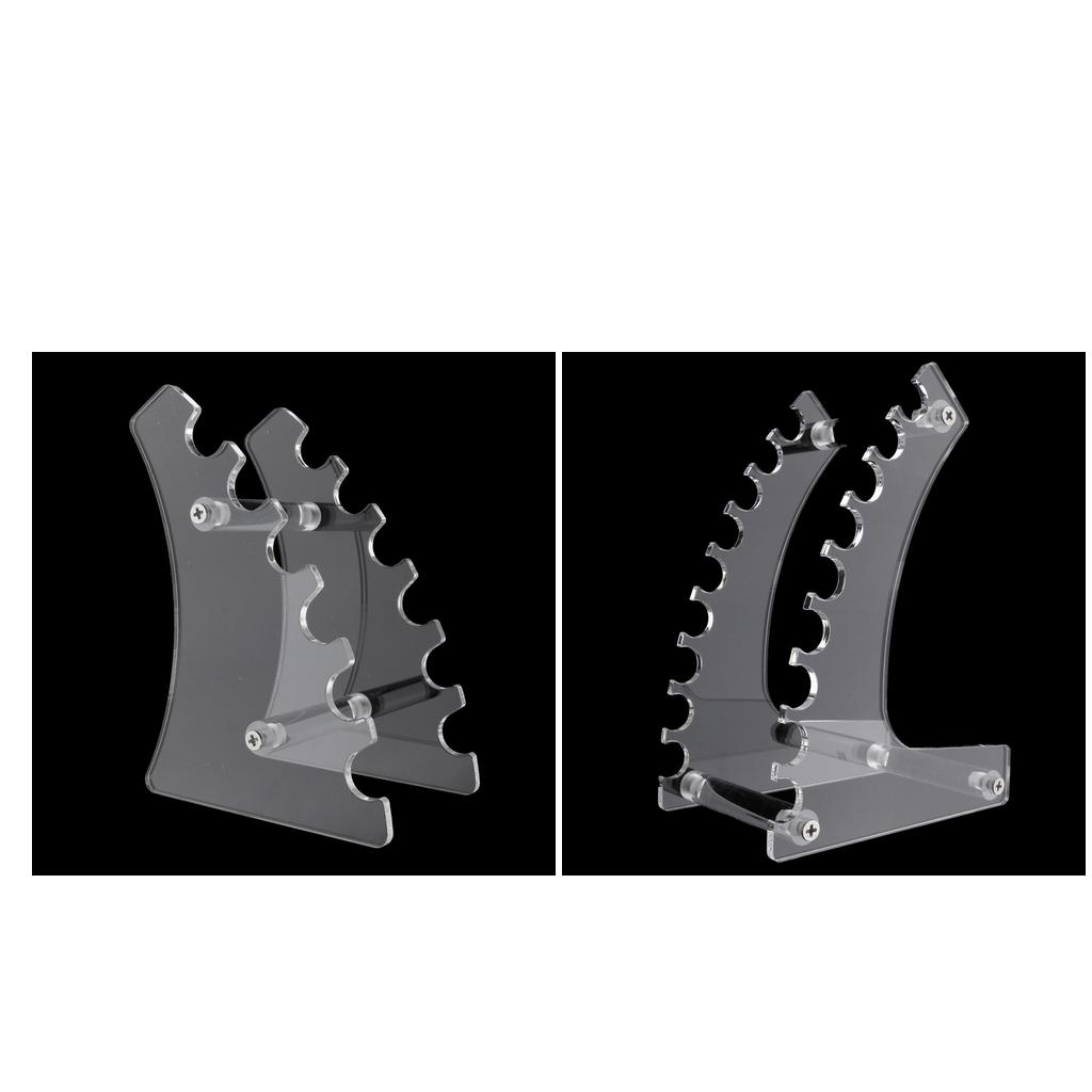 2 Pcs Clear Acrylic Display Rack Nail Makeup Brushes Organizer Holder Stand