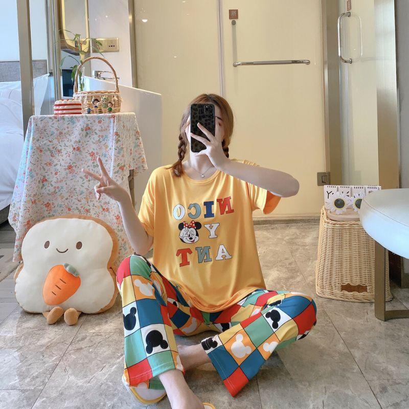 Đồ ngủ, đồ nữ, đồ mặc nhà, đồ bộ, đồ ngủ dễ thương, đồ bộ mặc nhà, bộ đồ ngủ, set bộ mặc nhà, đồ bộ mặc nhà, đồ ngủ nữà Hàng Quảng Châu, Pijama Hoạt Hình Dễ Thương mickyy