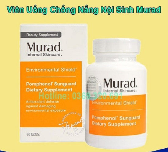 Viên uống chống nắng nội sinh Murad Pomphenol Sunguard Hộp 60 viên của Mỹ - Chống nắng, trắng da từ quả lựu