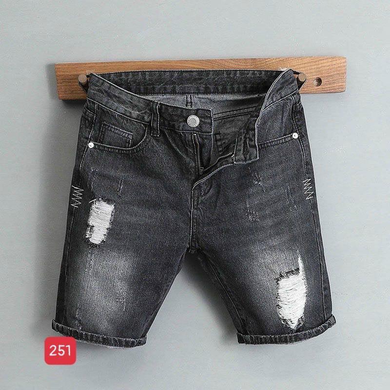 QUẦN SHORT JEAN NAM CAO CẤP 251 MÀU XÁM ĐEN ĐƠN GIÃN MẠNH MẼ