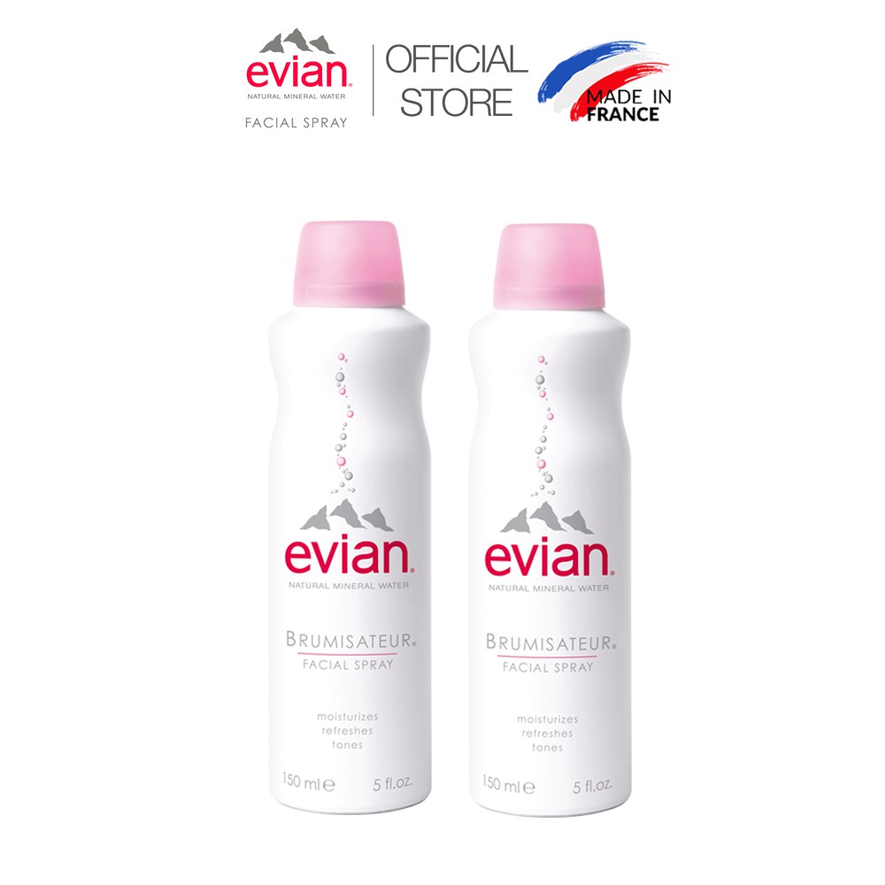 Combo 2 xịt khoáng cấp ẩm và làm dịu da Evian 150ml x 2