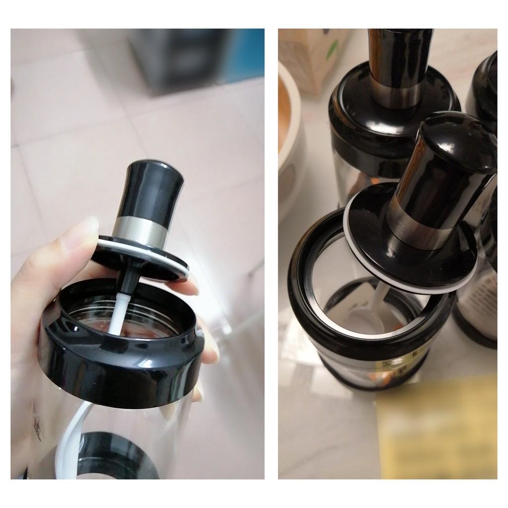 Lọ Đựng Gia Vị 250ml , Hũ Đựng Gia Vị Thủy Tinh Kèm Thìa Khuấy Tiện Lợi, Chống Tràn