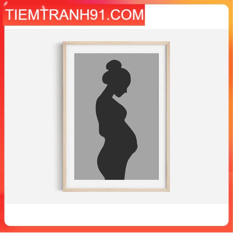 Tranh treo tường | Tranh nghệ thuật trừu tượng - Female Line Art Print, New Baby, Baby Shower Gifts