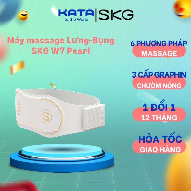 Máy massage lưng SKG W7 mátxa giảm đau vùng thắt lưng, đau do thoát vị, thoái hóa, mẹ bầu sau sinh, ngồi lâu