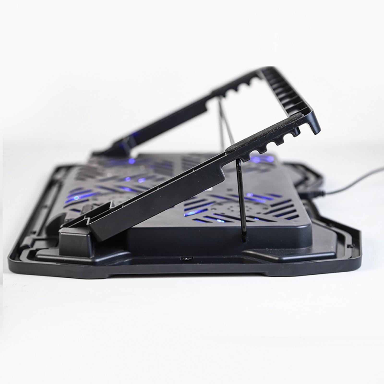 Laptop Cooling Pad 14"-17" Cooler Pad Chill Mat 4 Quiet Fans and 2 USB Ports Adjustable Mounts Laptop Stand Height