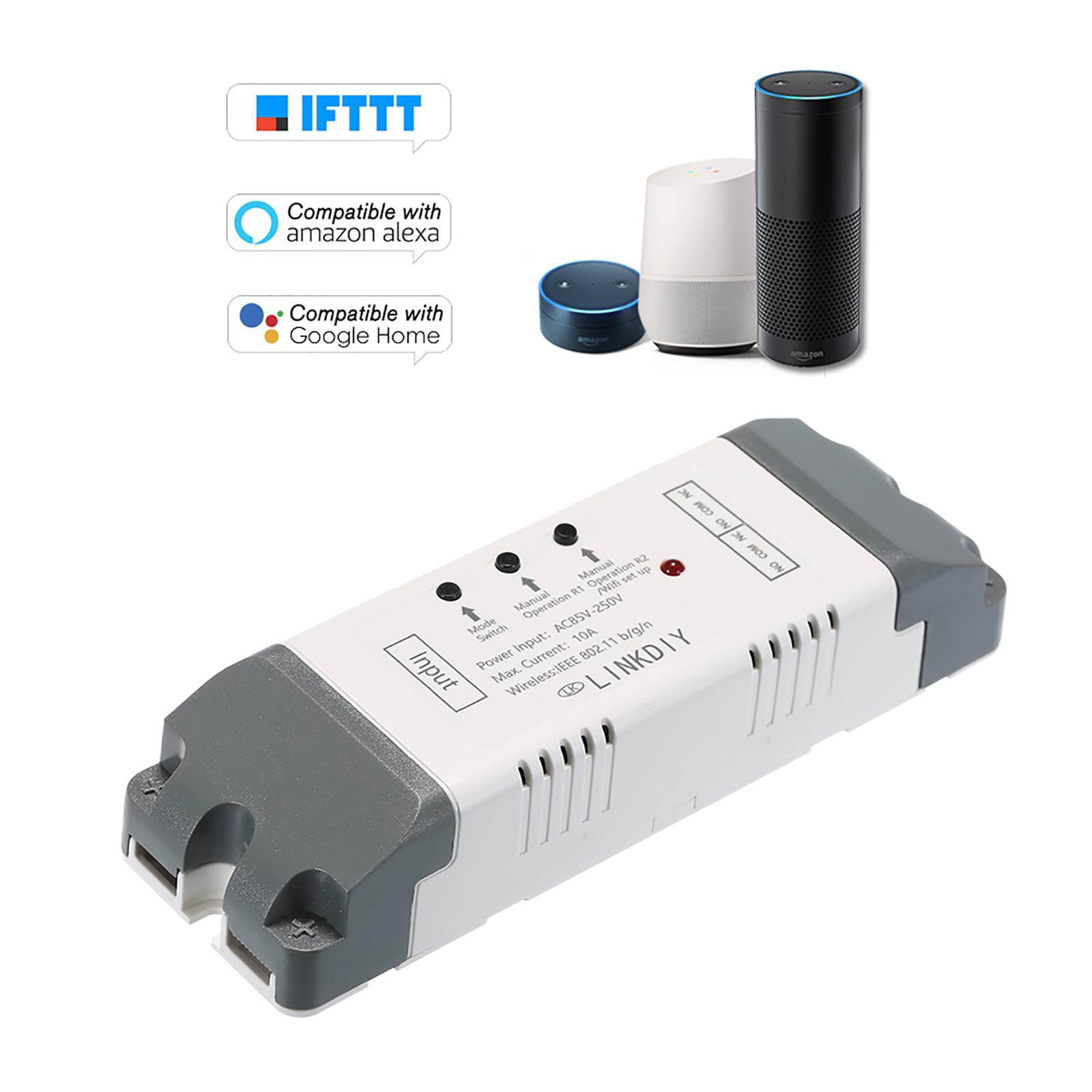 EWeLink Smart Wifi Switch Universal Module 2CH AC85-250V Wireless Switch Timer Phone APP Remote Control Compatible with "Amazon" Alexa Google Home Voice Control for Smart Home