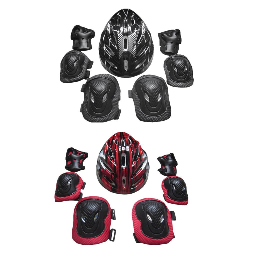 2 Set Outdoor Sports Protective Gear Set, Adults Adjustable Helmet Safety Pads Set for Roller Scooter Skateboard