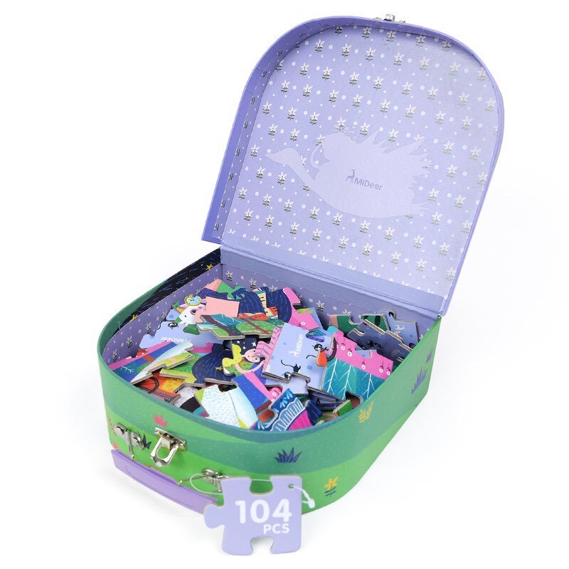 Đồ Chơi Xếp Hình Puzzle MIDEER Kiểu Valy 104 Mảnh Ghép Dành Cho Bé Từ 4 Tuổi - Chủ đề Sleeping Beauty