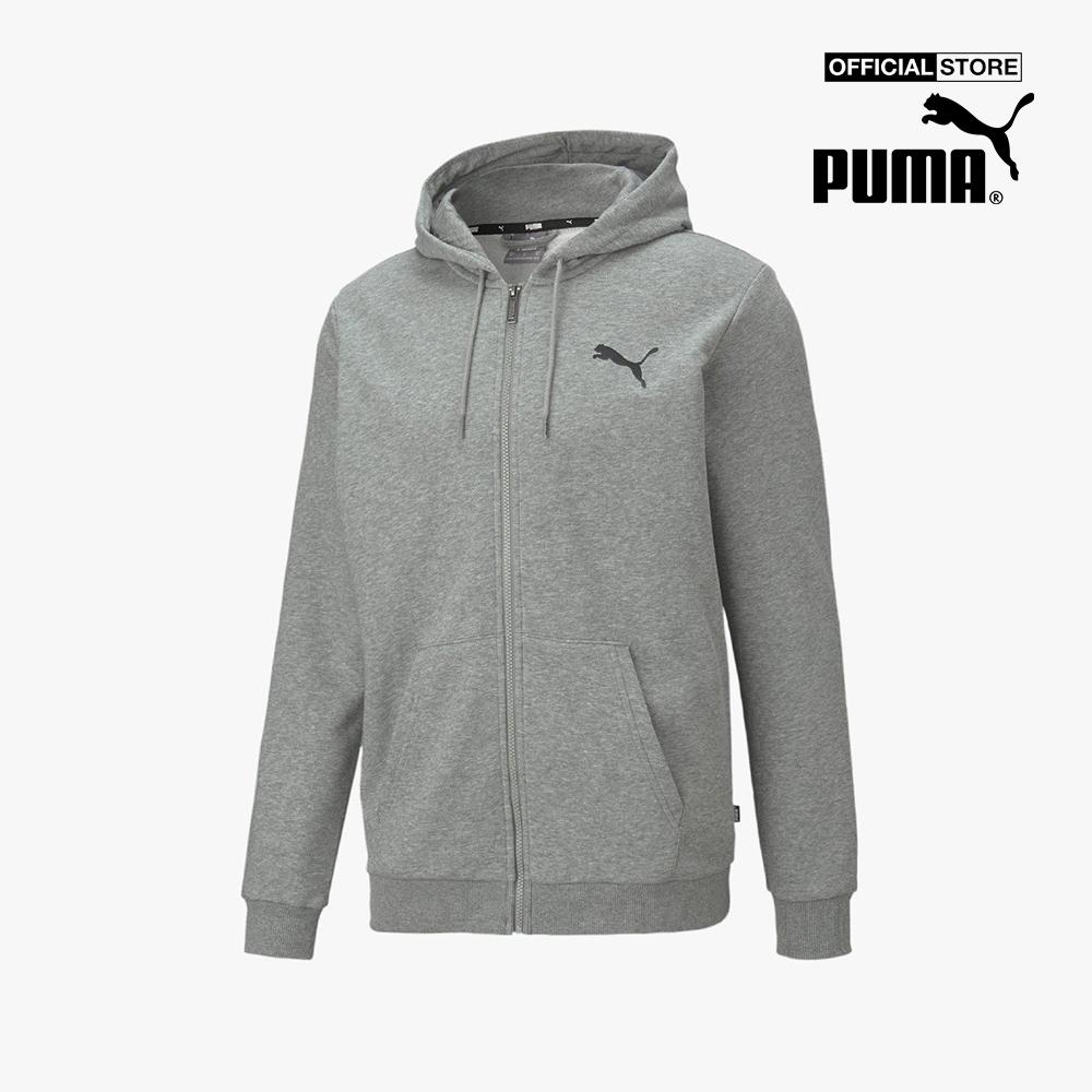 PUMA - Áo khoác thể thao nam phối zip Essentials Small Logo 586704