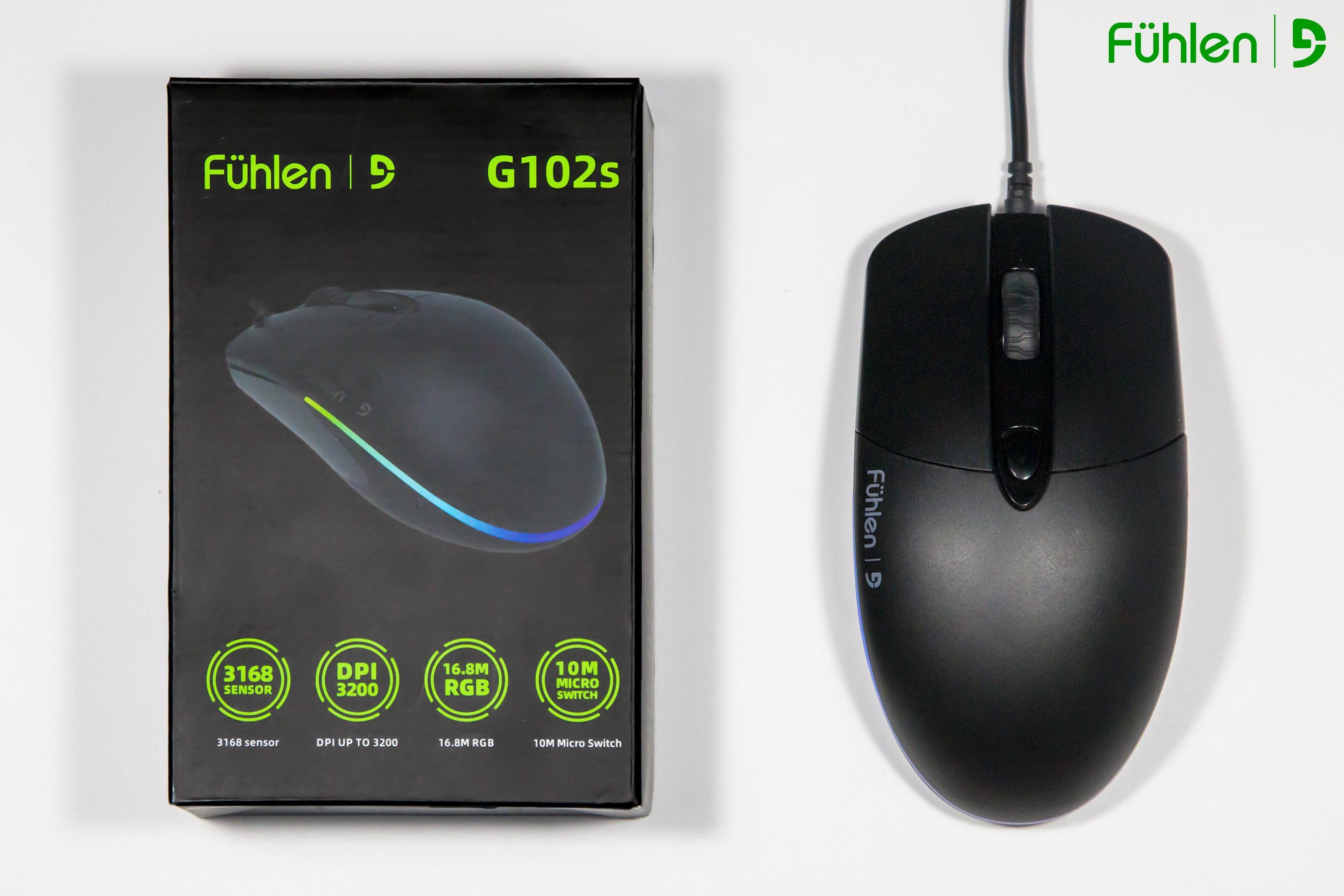 Chuột Gaming Fuhlen G102s DPI 3200/ Led RGB 16.8 triệu màu/ Tuổi thọ 10 Triệu Click- Mẫu mới 2024- Hàng chính hãng