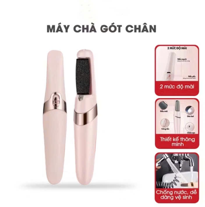 Máy chà gót chân làm sạch chân với 2 đầu chà mịn chà nhám