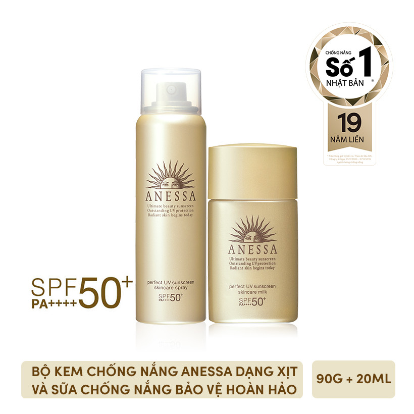 Bộ đôi Kem chống nắng dạng xịt dưỡng da bảo vệ hoàn hảo + Kem chống nắng dạng sữa dưỡng da kiềm dầu bảo vệ hoàn hảo