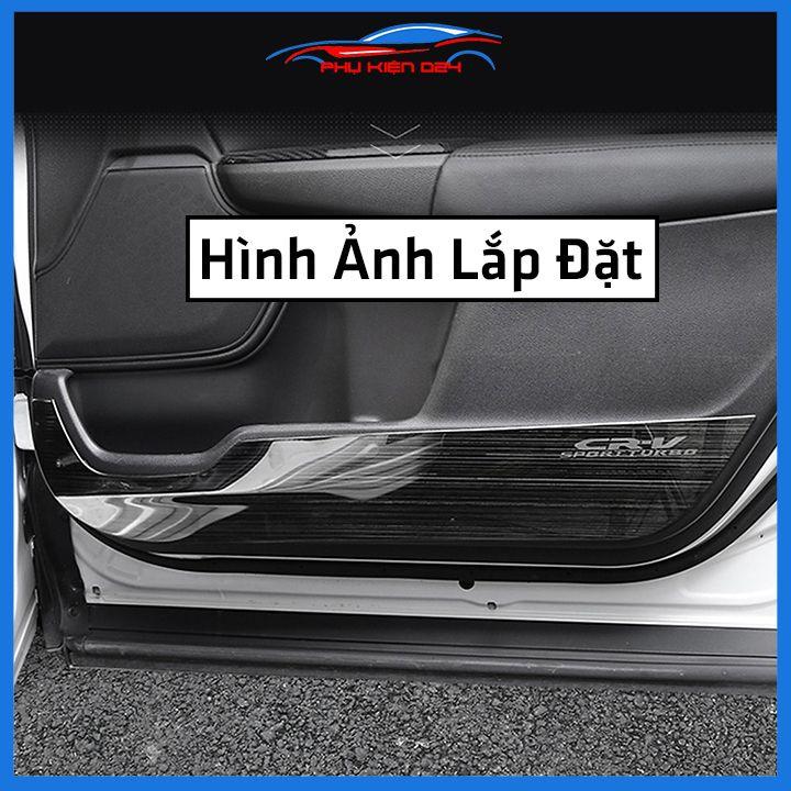 Bộ ốp tapli CR-V, CRV 2018-2019-2020-2021-2022 vân Titan chống xước va đập khi mở cửa và làm đẹp xe