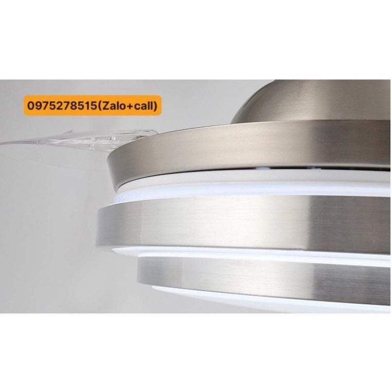 Quạt Trần Cánh Cụp Cánh Xòe DC Lõi Đồng, Có 3 cơ chế đèn LED chiếu sáng Và 3 vận tốc Gió Có REMOTE