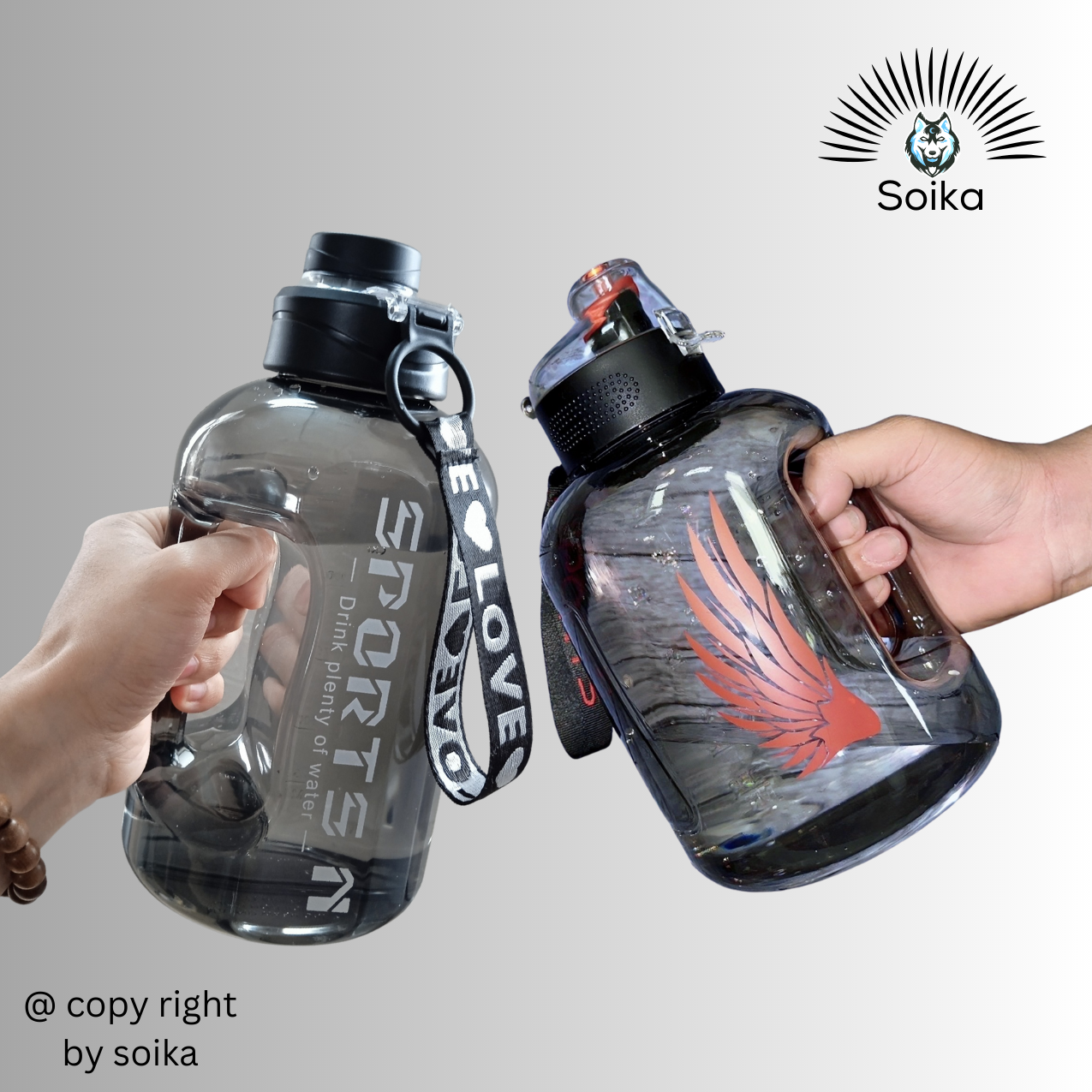 Bình Nước Tập Gym SOIKA 1.7 Lít Và 2.7 Lít SW12