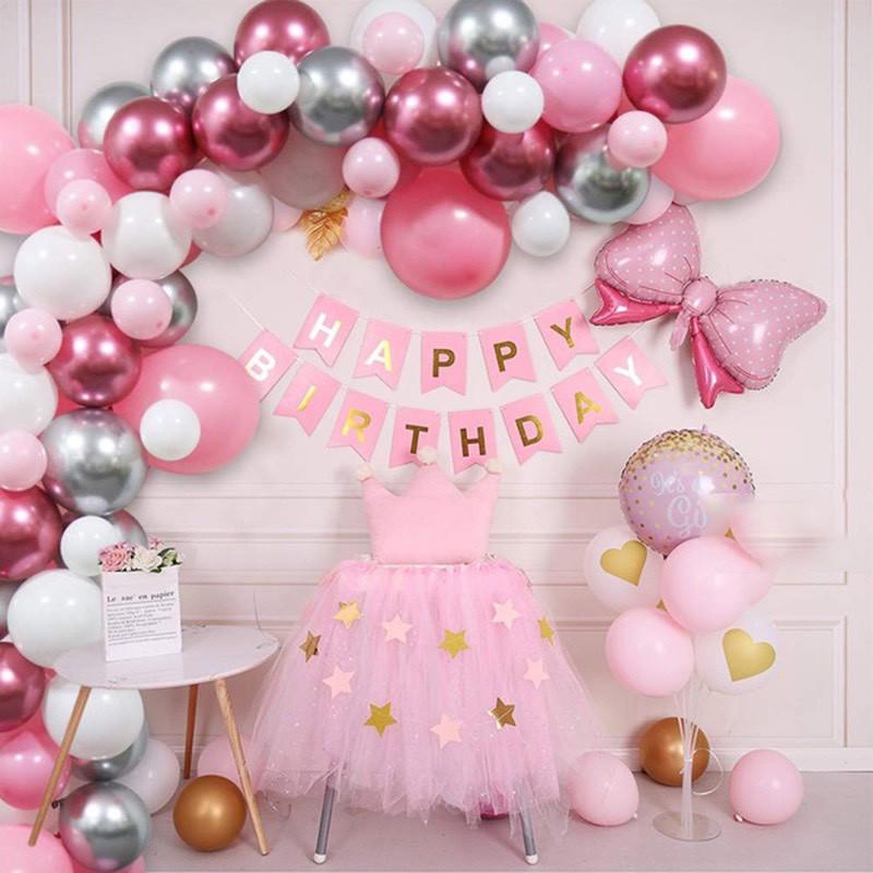 Combo bong bóng trang trí sinh nhật happy birthday đầy đủ đồ phụ kiện cho bé trai bé gái và người lớn CB16