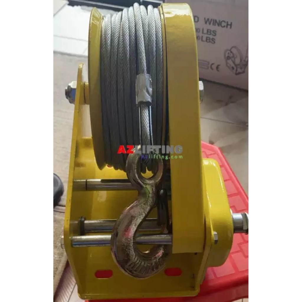 Tời quay tay 2600LB tải kéo 1180kg tự khóa cáp móc 20 mét