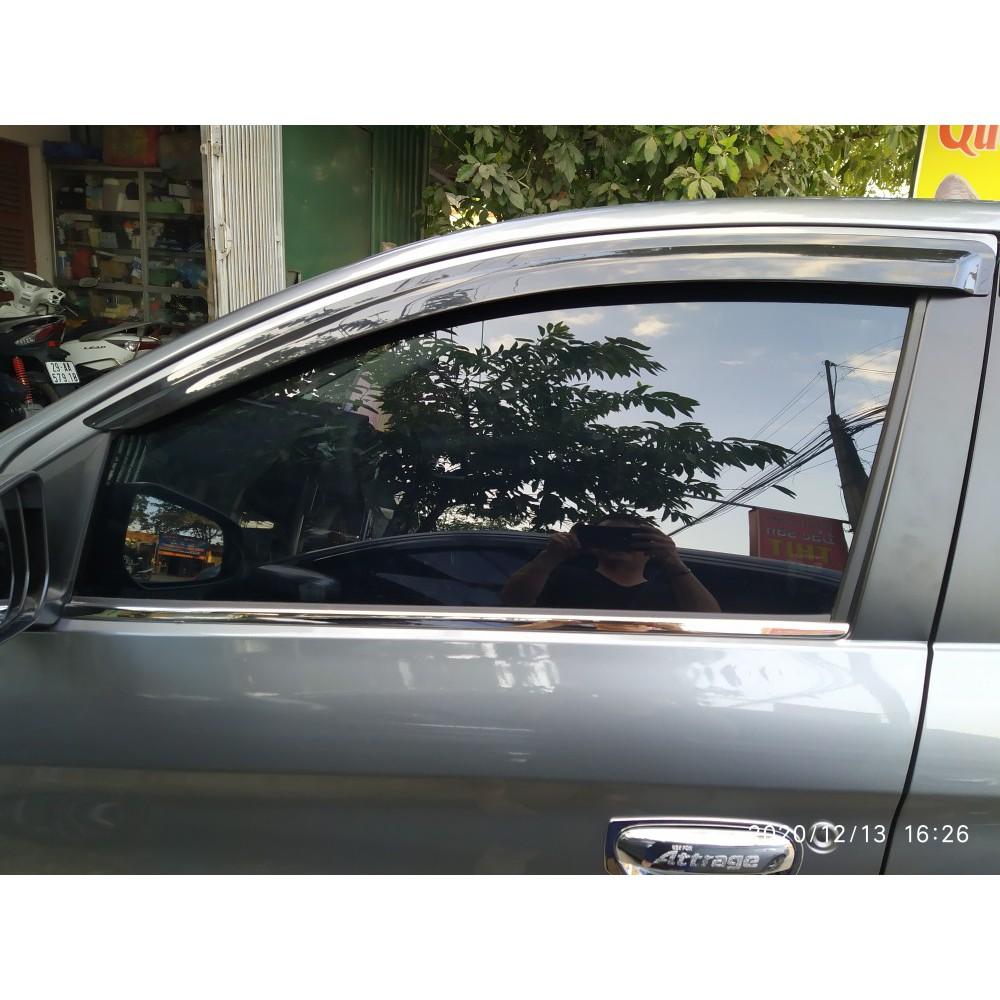 Nẹp Chân Kính Inox Cho Xe Attrage 2018 2019 2020 2021- Bộ 4 thanh