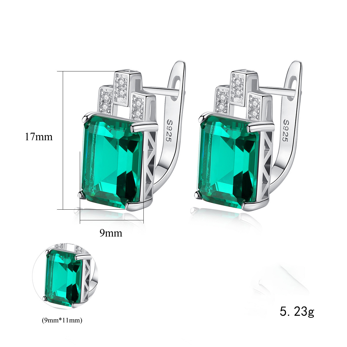 Bộ Trang Sức Bạc Ngọc Lục Bảo - BDM2315 - Bảo Ngọc Jewelry