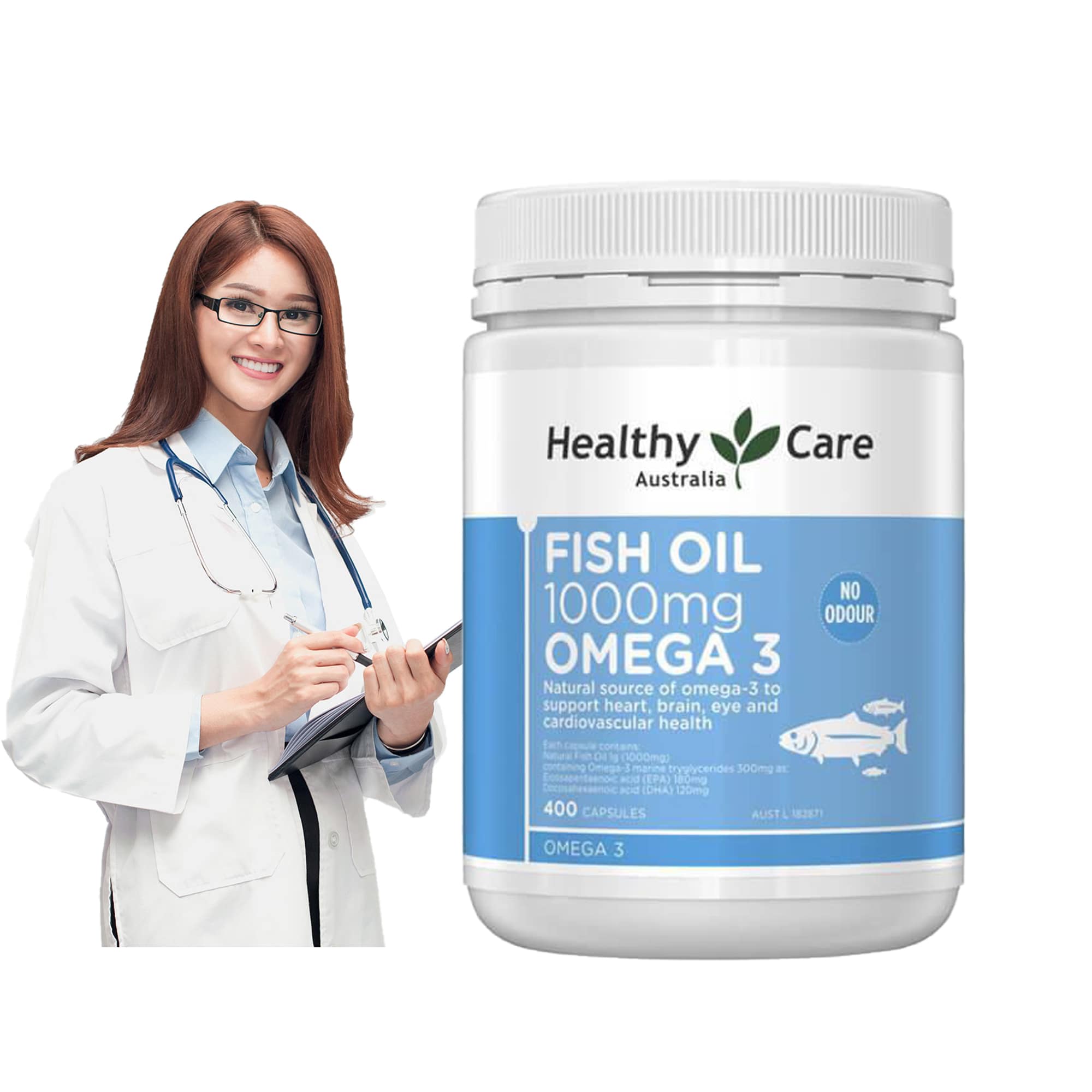 Omega 3 Úc Healthy Care Fish Oil 1000mg Hỗ trợ sức khỏe não bộ, hệ thần kinh, tim mạch, khớp, bổ mắt, Làm đẹp da và tăng sức khỏe tổng thể - OZ Slim Store