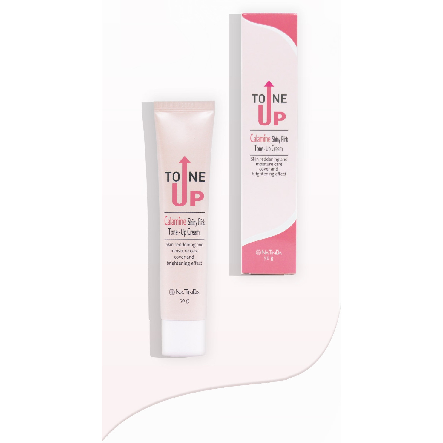 Kem nâng tông dưỡng da trắng hồng rạng rỡ - Natinda Calamine Shiny Pink Tone-Up Cream - 50g