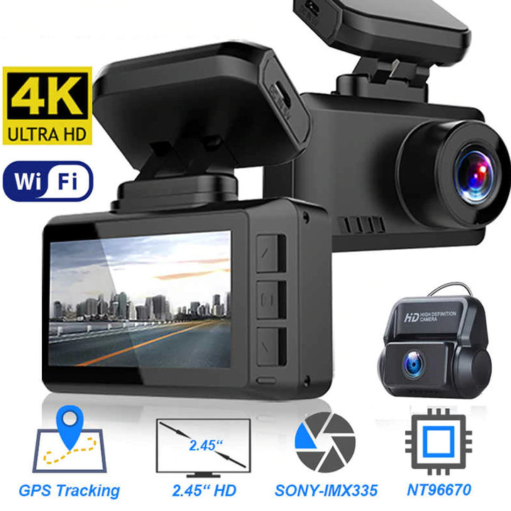 Camera hành trình ô tô, xe hơi G3 full HD 4K+1080P, Wifi, 2.45 inch - Hàng Nhập khẩu