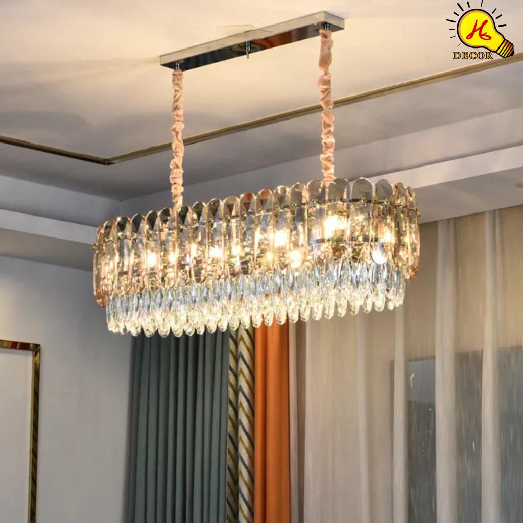 Đèn thả pha lê bàn ăn phòng khách HQ - mã PLT0156 - thiết kế hiện đại, ánh sáng 3 màu dịu nhẹ, tiết kiệm điện HQ DECOR (HÀNG NHẬP KHẨU)