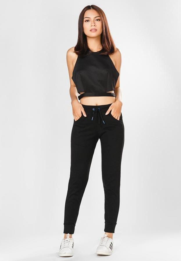 Quần thun dài nữ jogger Phúc An 3008_den
