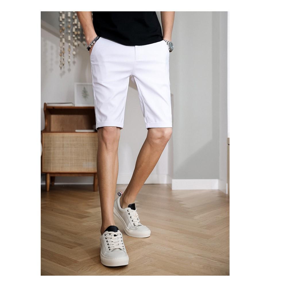 Quần lửng nam - Quần Short Kaki Nam cao cấp màu trắng và đen