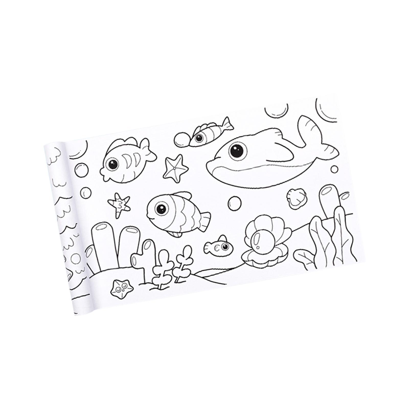 2Pcs Coloring Paper Roll Colorable DIY Art Drawing