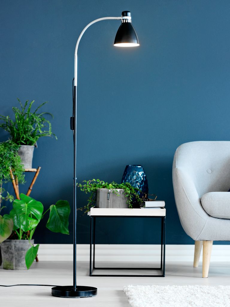 Đèn cây | JYSK Hanson | kim loại/ nhựa | đen | DK22xC145cm