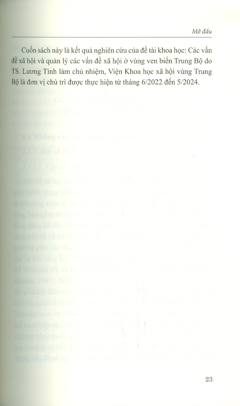 Quản Lý Các Vấn Đề Xã Hội Ở Vùng Ven Biển Trung Bộ - Thực Trạng Và Giải Pháp (Sách chuyên khảo)
