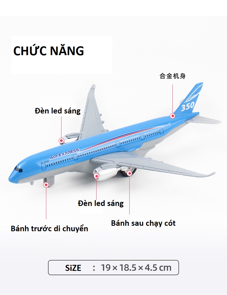 Mô Hình Máy Bay Airbus A380 Đồ Chơi Bằng Hợp Kim Chất Lượng Cao