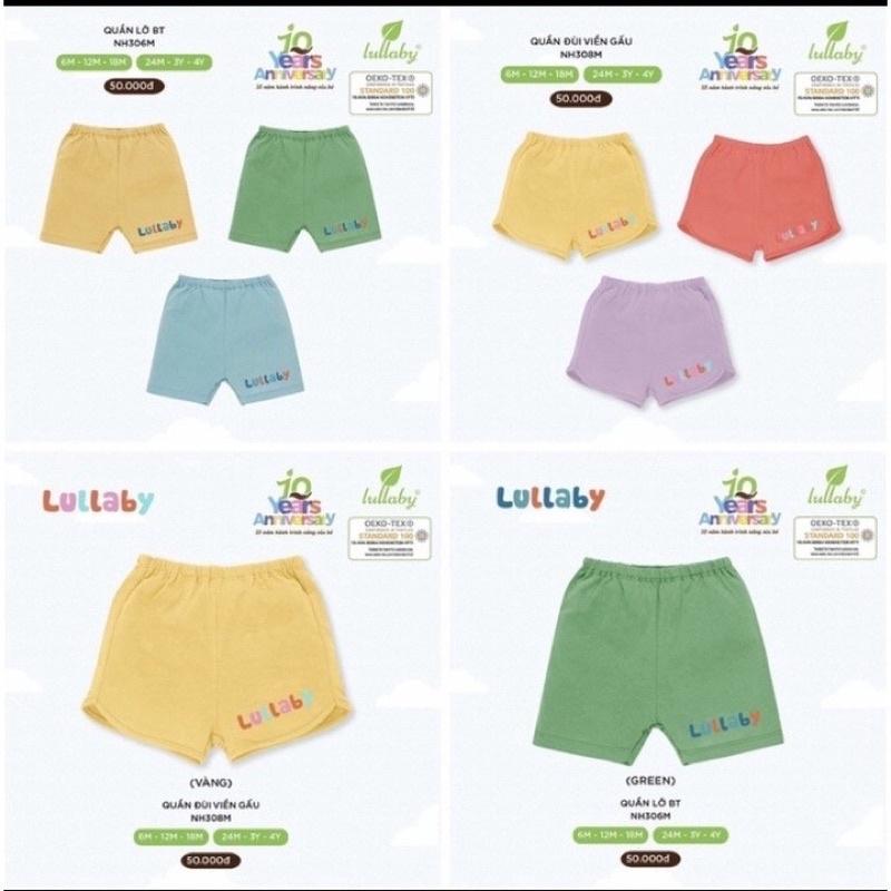 Quần đùi bé trai quần bỏ bỉm bé trai bé gái Lullaby chất cotton mềm mát