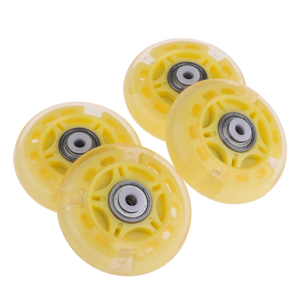 4Pcs Inline Sliding Flash PU Roller Skate Wheels for Skating Shoes