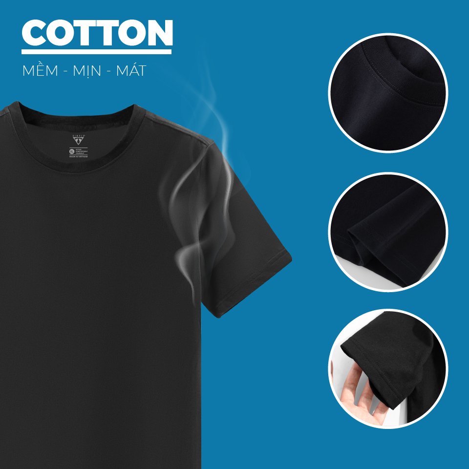 Hình ảnh Áo Thun Nam cổ tròn TSIMPLE áo phông trơn basic tay ngắn vải cotton co giãn, dày dặn , form chuẩn nhiều màu