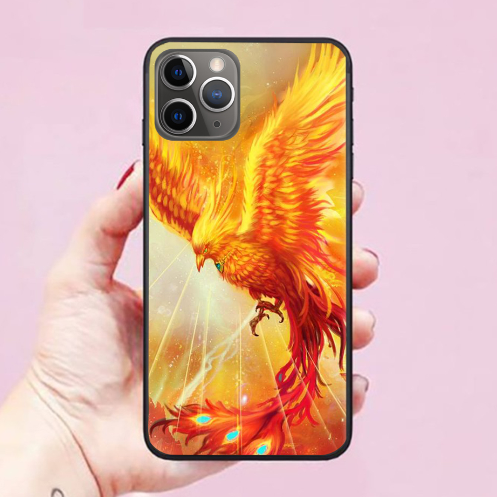 Ốp lưng điện thoại dành cho iPhone 12 Pro Max Hình Phượng Hoàng Lửa