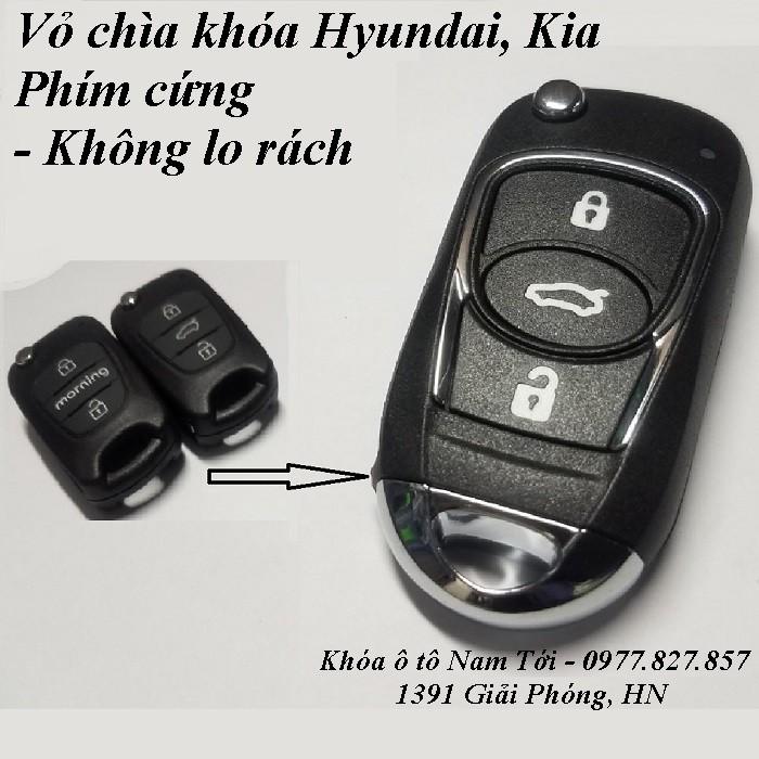 Vỏ chìa khóa Kia Morning, Rio,... Hyundai Accent, i30.... - PHÍM CỨNG