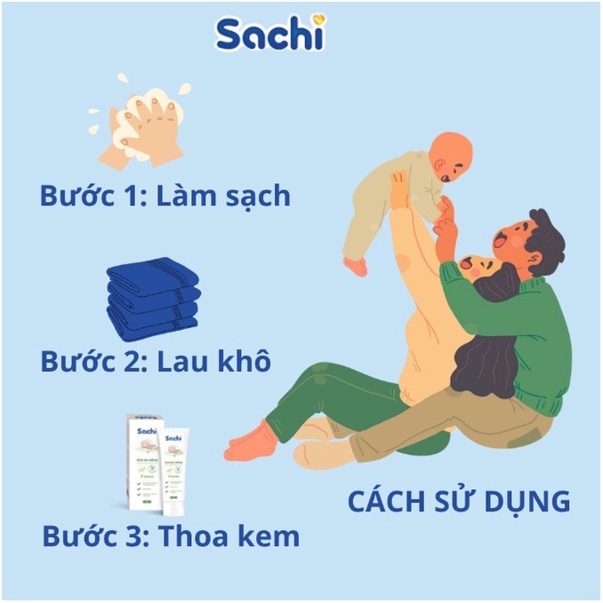 Kem đa năng Sachi cho trẻ từ 0m+ , an toàn dịu mát da cho bé giảm hăm da, rôm sảy, mẩn ngứa