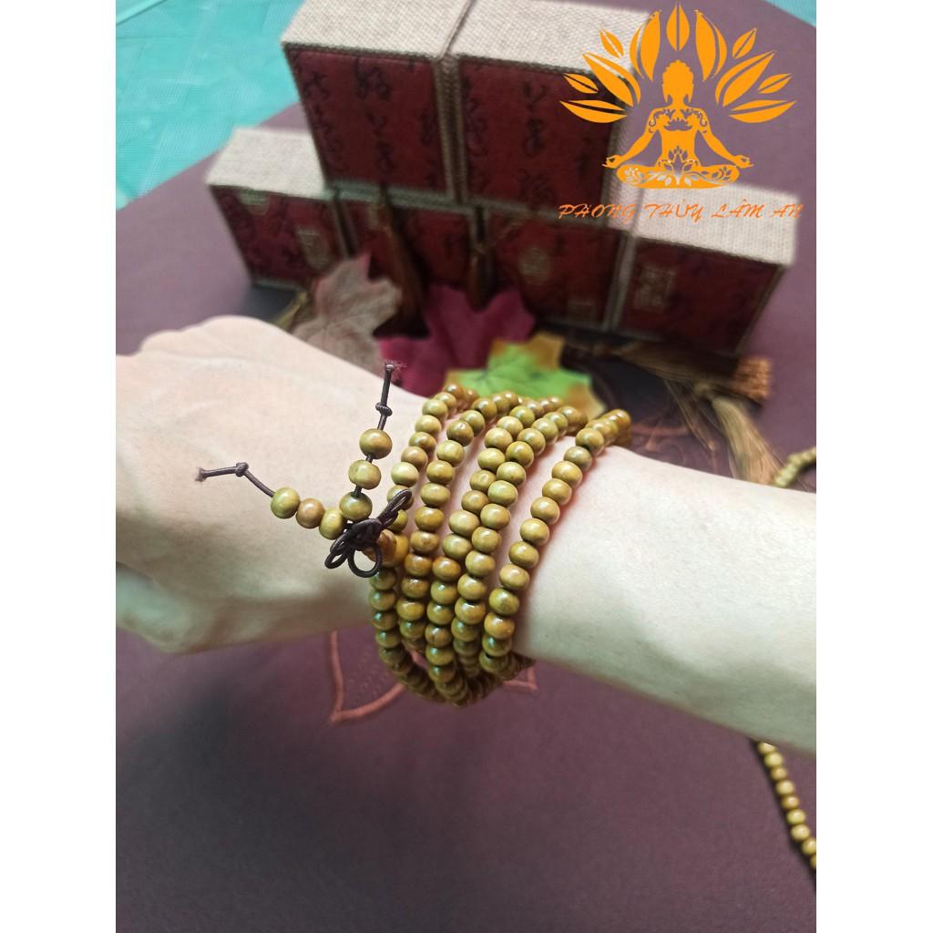 VÒNG TAY TRẦM HƯƠNG CHUỖI 108-216 HẠT ĐÃ TRÌ CHÚ KHAI QUANG ĐIỂM NHÃN TẶNG KÈM HỘP GẤM SANG TRỌNG