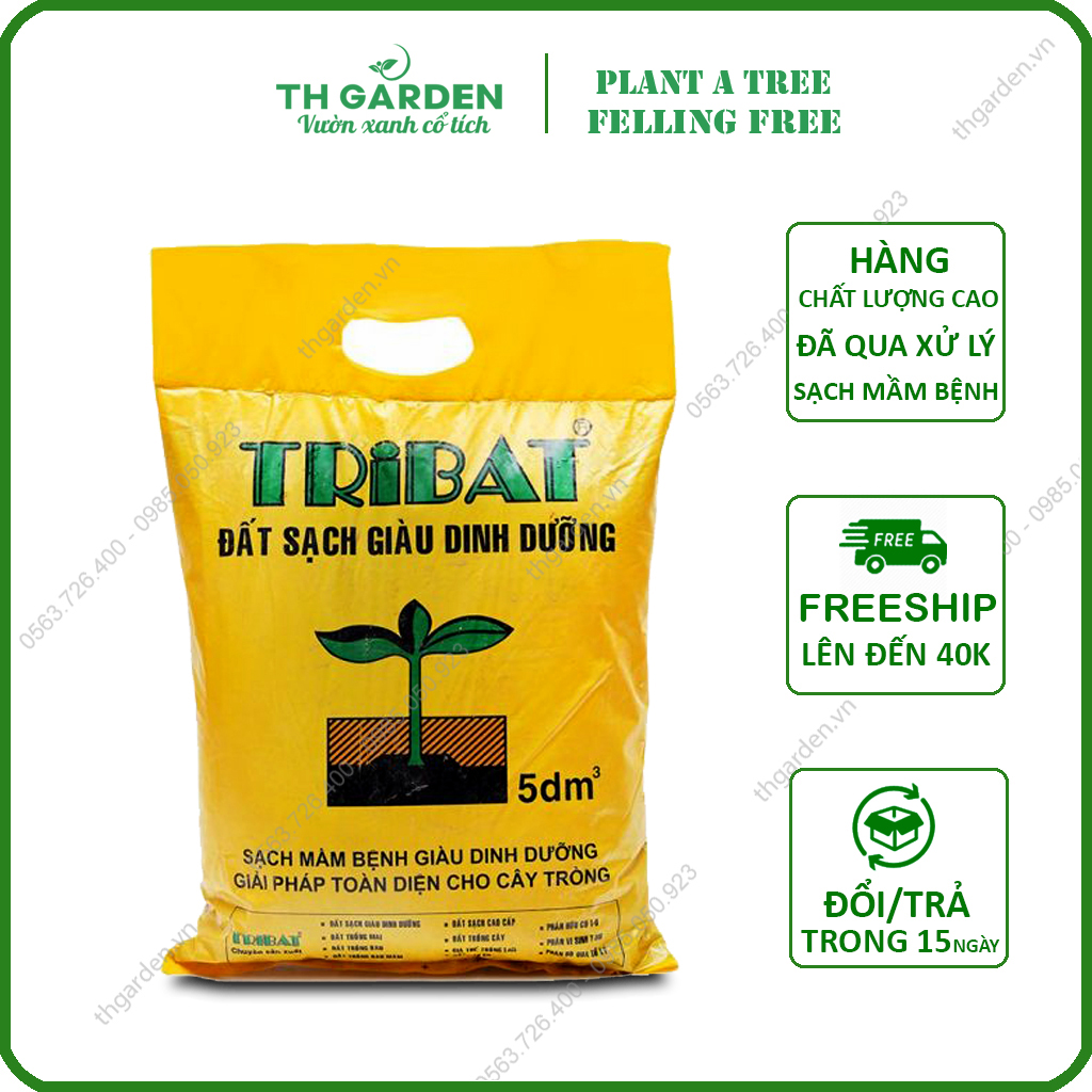 Đất Sạch Trồng Cây TH Garden - Khoảng 2.0 đến 2.7kg - Đã Xử Lý Sạch Mầm Bệnh Và Nấm Hại -  Đất Sạch Trồng Cây Dinh Dưỡng Chất Lượng Cao - Đất Sạch Chuyên Dụng -