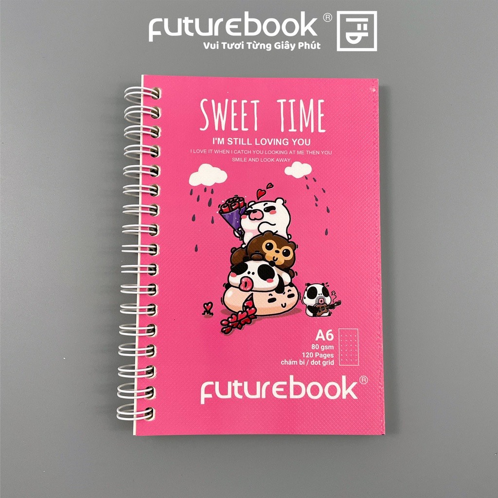 FUTUREBOOK - Sổ Lò Xo Bìa Mềm A6-Dòng Kẻ Chấm Dot-Định Lượng 80GSm-120 Trang. MSP LM610